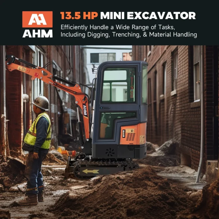 AX-12C | 13.5 HP B&S Engine Mini Excavator with Enclosed Cab - Image 2