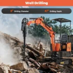 8″ Hydraulic Auger Drill Attachment for Mini Excavator 45″ Depth - Image 5