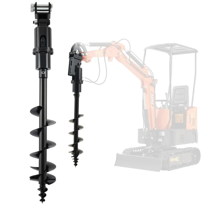 8″ Hydraulic Auger Drill Attachment for Mini Excavator 45″ Depth - Image 2