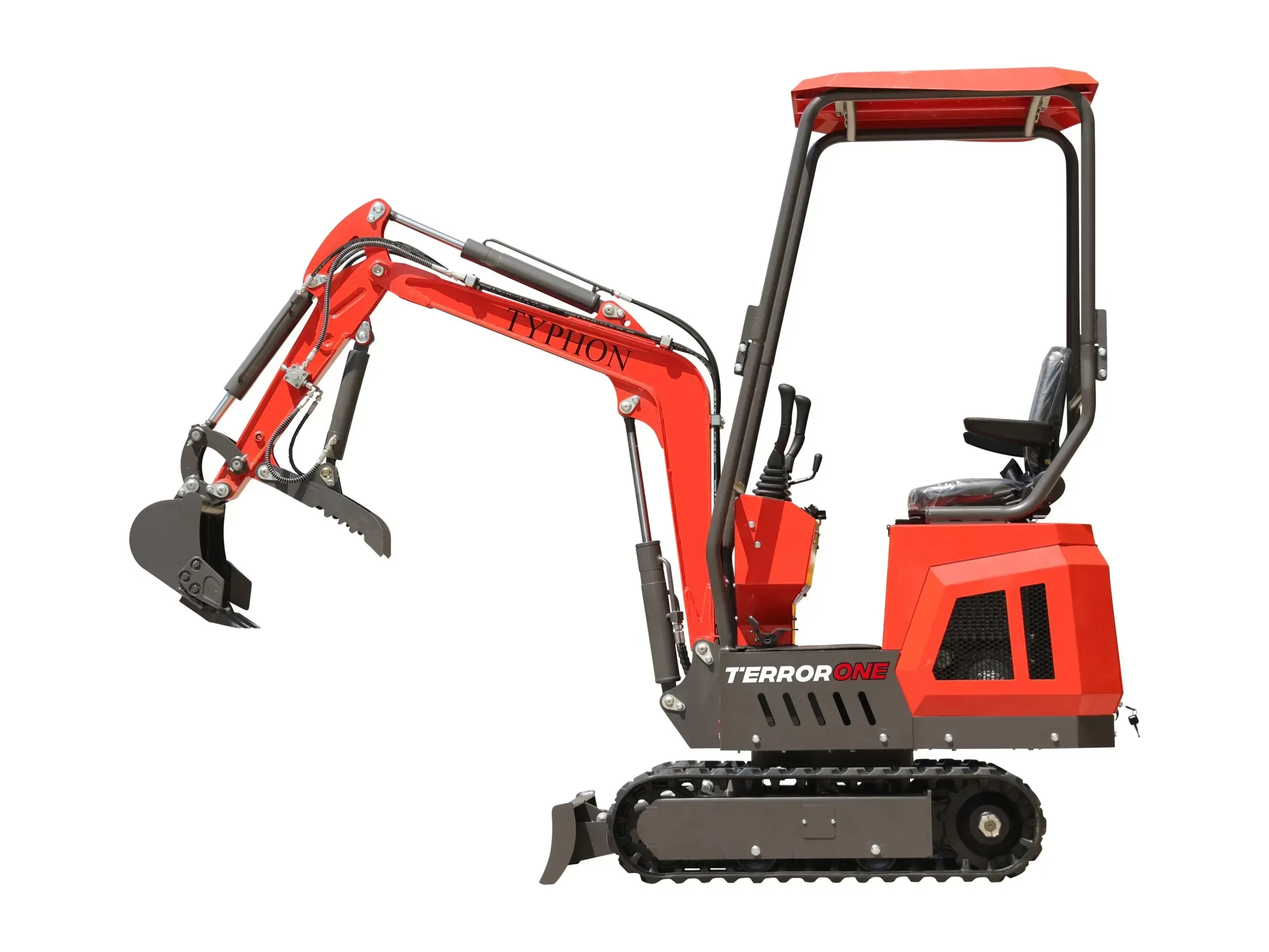 QWvyEeoNpoDbjMu5GnrrOD6hIq9R8LK55S75uvCx.webp TYPHON TERROR ONE STORM Mini Excavator – 1 Ton Trench Digger with Canopy, Hydraulic Thumb Clip, Hydraulic Oil Cooler, 13.5hp B&S Engine USA - Image 1