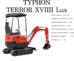 New 4,000 lb TYPHON Lux Mini Excavator Rubber Track with Kubota Diesel Engine USA - Image 3