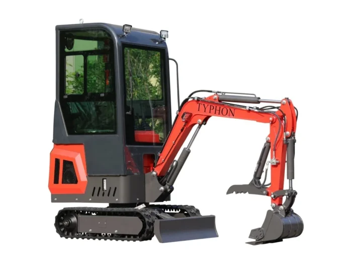 TYPHON TERROR ONE Mini Excavator – 1.1 Ton Trench Digger with Cabin, Hydraulic Thumb Clip, Hydraulic Oil Cooler, 13.5hp B&S Engine USA - Image 9