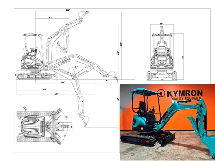 KYMRON® XH24 Mini Excavator (w/ Kubota Diesel Engine) - Image 14